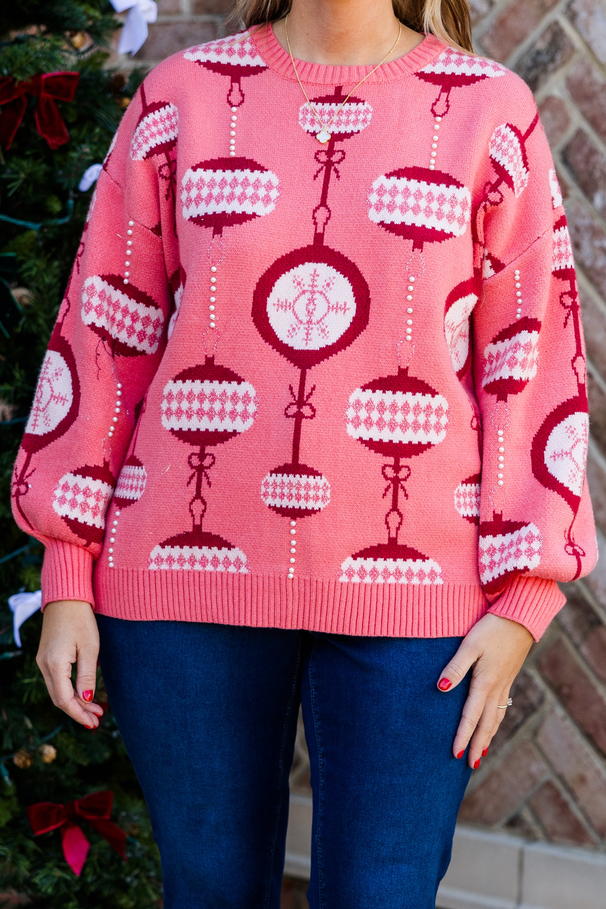 My Christmas Ornament Sweater. Pink