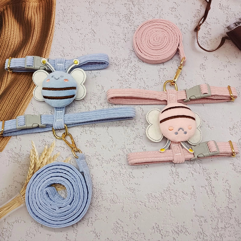 Dog Leash Cat Harness Vest Style Small Dog Chain Teddy Corgi Walking Collar Necklace Durable Nylon Material