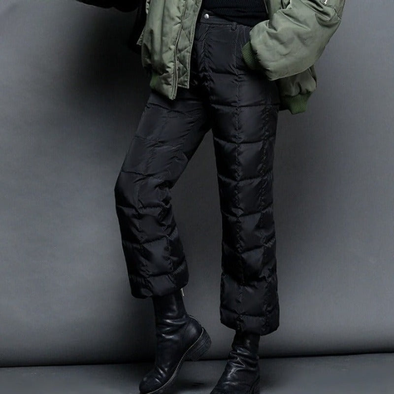 Women High-Waist Thick Duck Down Pants