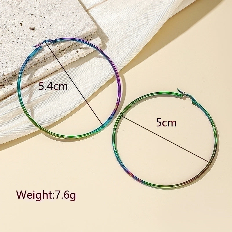 1 Pair Minimalist Artistic Round Plating 304 Stainless Steel Earrings