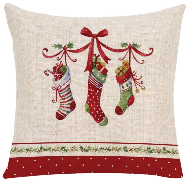 Cute Santa Claus Letter Chemical Fiber Pillow Cases