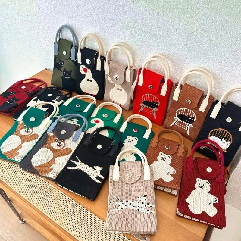 Women's Mini Polyester Animal Streetwear Magnetic Buckle Handbag