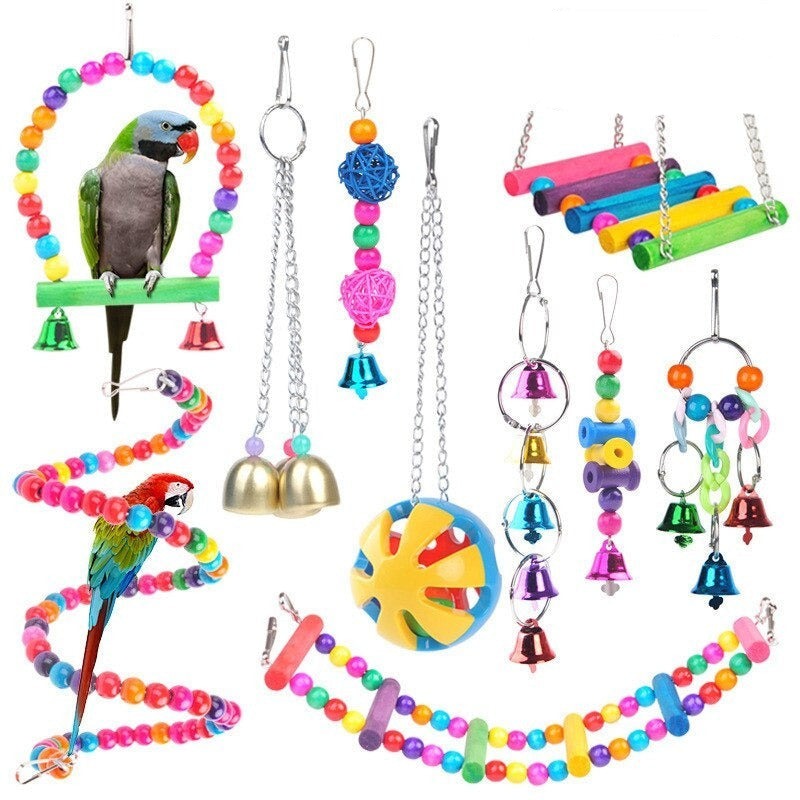 Bird Toy Parrot Cage Swing Stand Pole