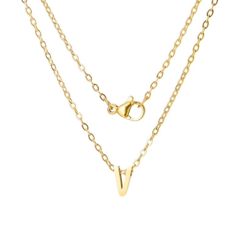 Titanium Steel Minimalist Plating Letter None Necklace