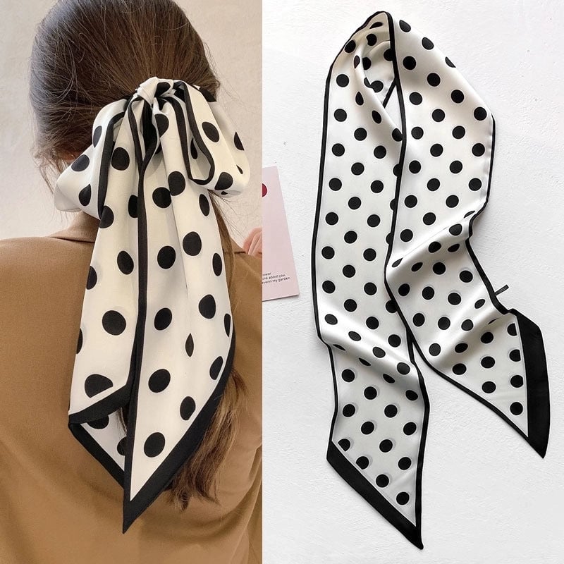 Women's Minimalist Color Block Polyester Printing Silk Scarf