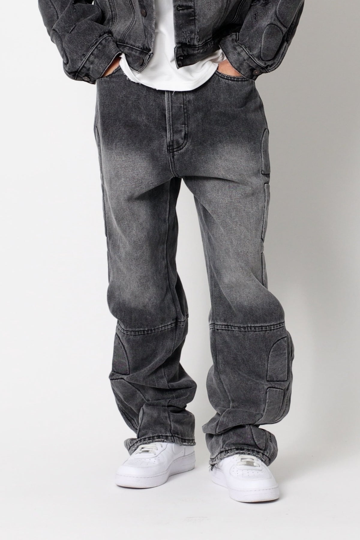 Ultra Baggy Moto Denim - Black