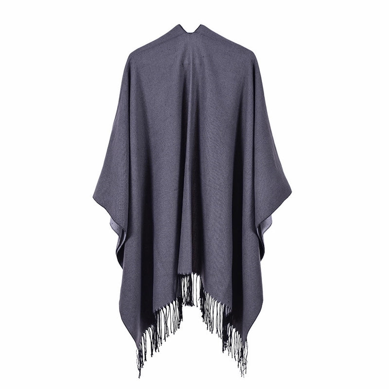 Women's Streetwear Solid Color Imitation Cashmere Tassel Shawl