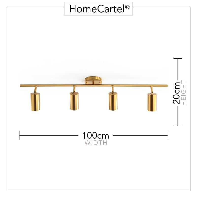 Asva 4 Heads | Brass Track Light