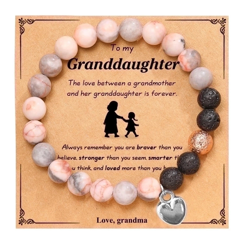 2 Pieces Retro Geometric Natural Stone Handmade Bracelets