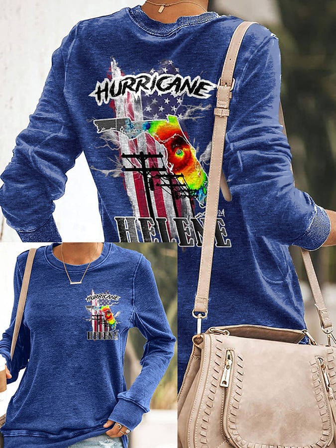 Women's Florida  Strong Mitton Hurricane Print Casuasl Sweatshirt