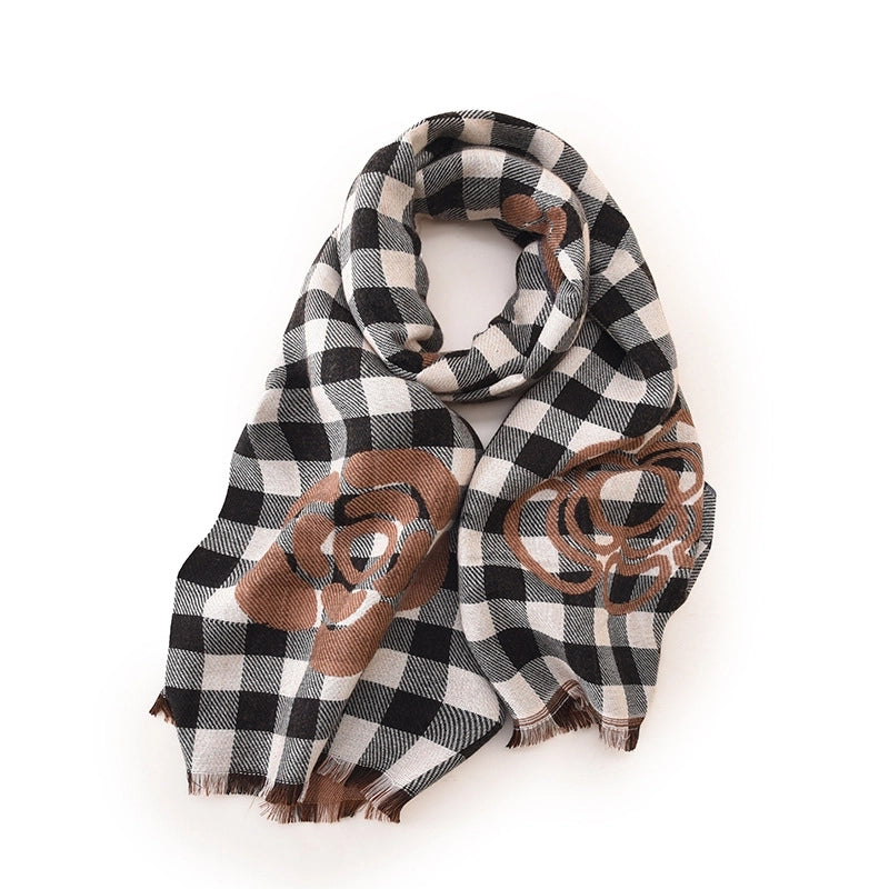 Women's Elegant Basic Streetwear Plaid Imitation Cashmere Scarf