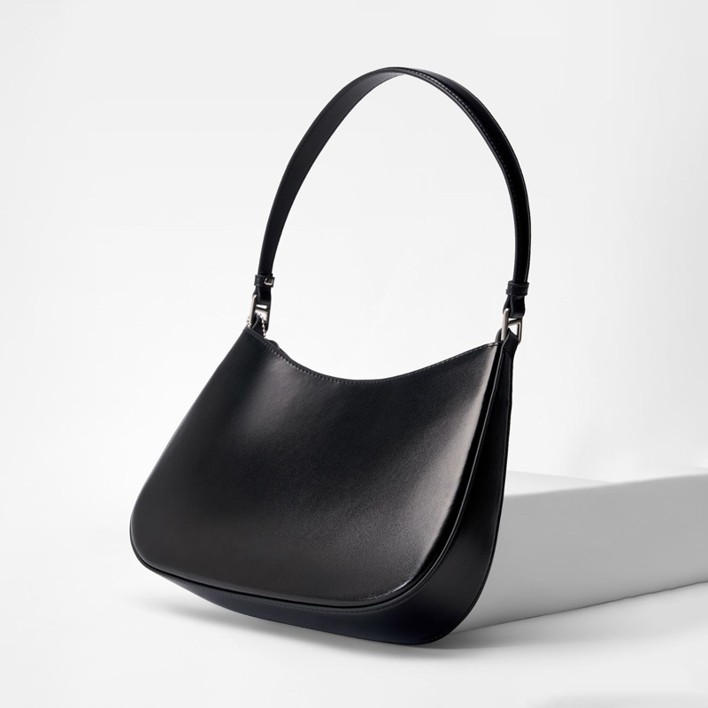 Faux Leather Baguette Shoulder Tote Bag