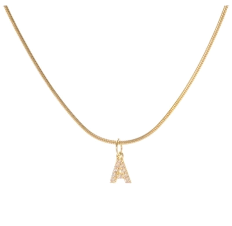 Fashion Letter Titanium Steel Plating Zircon Pendant Necklace