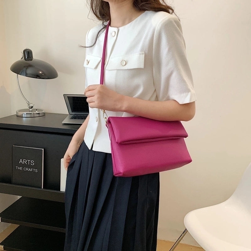 Women's Small Summer Pu Leather Basic Shoulder Bag