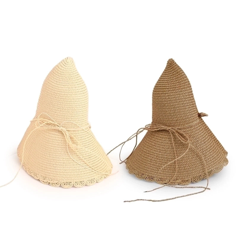Wide-brimmed Sunshade Shell Lace Straw Hat
