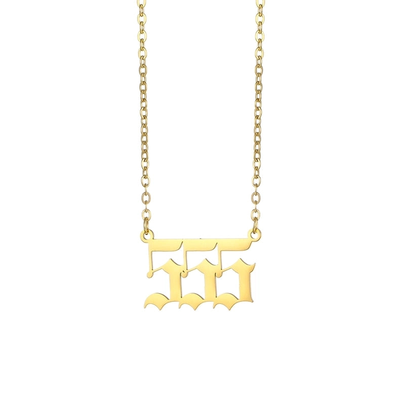 Minimalist Letter Stainless Steel Plating 18k Gold Plated Pendant Necklace
