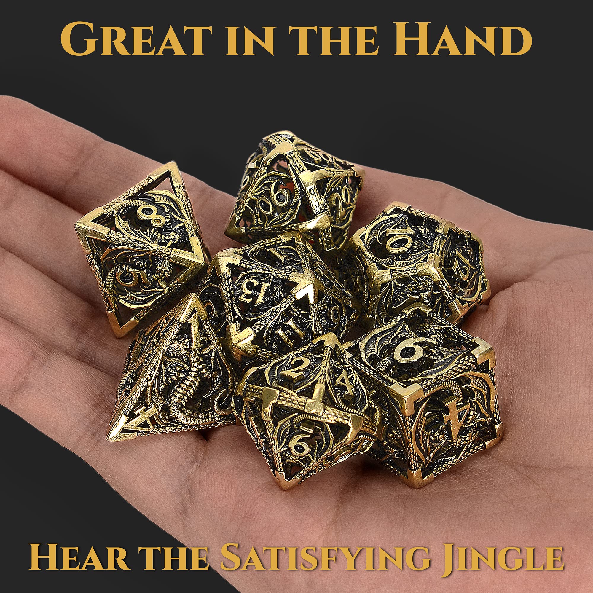 Hollow Metal Dragon Shaped Carving Dice Set🐲BUY 2 FREE SHIPPING