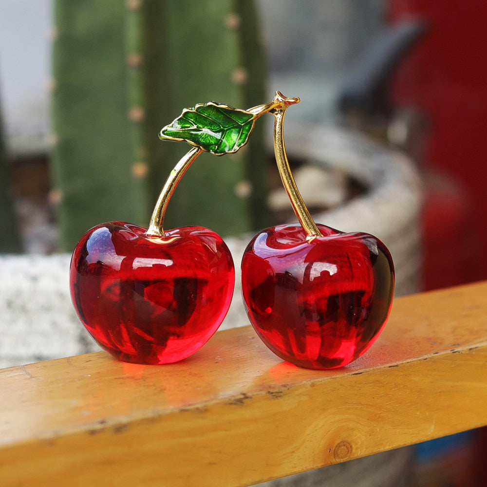 Crystal Cherry Figurine