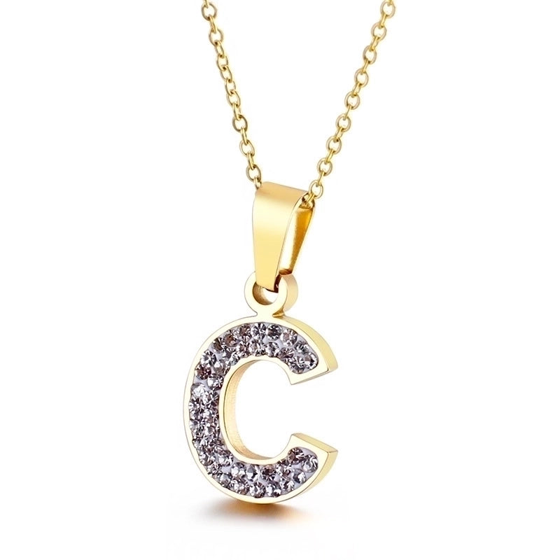 Titanium Steel 18K Gold Plated Fashion Plating Letter Necklace