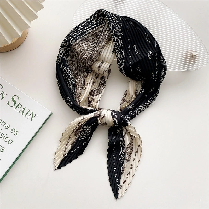 Women's Sweet Color Block Polyester Printing Silk Scarf