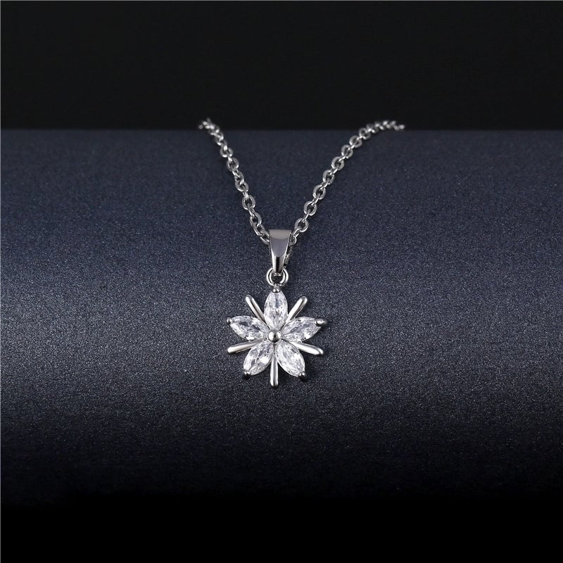 Peacock Leaves Water Droplets Stainless Steel Titanium Steel Platinum Plated Rhodium Plated Zircon Pendant Necklace