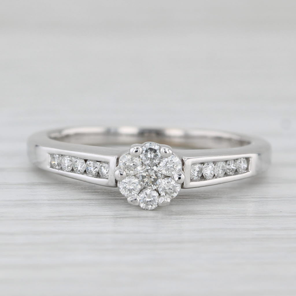 0.30ctw Diamond Engagement Ring 10k White Gold Size 7