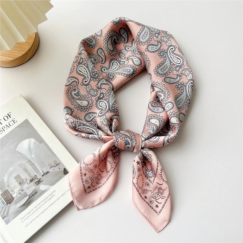 Women's Cartoon Style Cute Minimalist Printing Polyester Printing Silk Scarf
