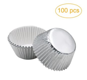 100pcs Foil Disposable Cupcake Liners Aluminum Thickened Baking Muffin Cups Cases Accessories