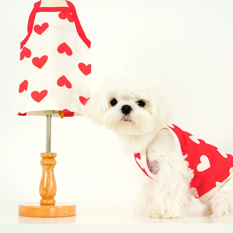 Cute Cotton Heart Shape Pet Clothing