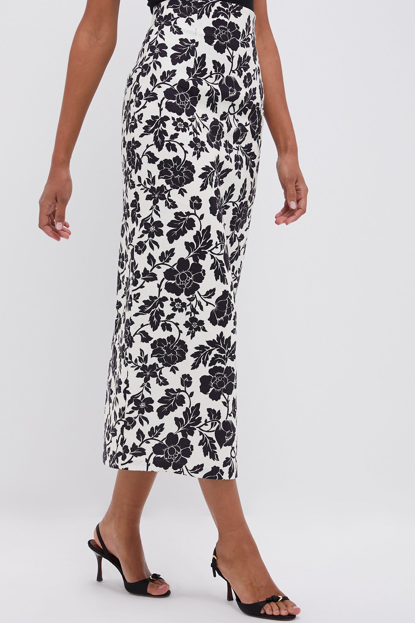 Bone and Black Romeo Column Skirt