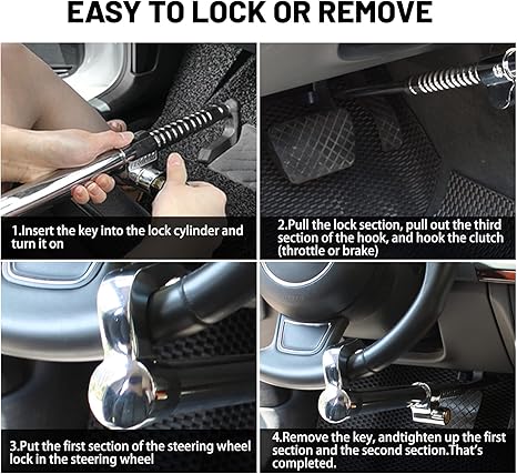 ULTIMATE ANTI-THEFT UNIVERSAL STEERING WHEEL BRAKE LOCK