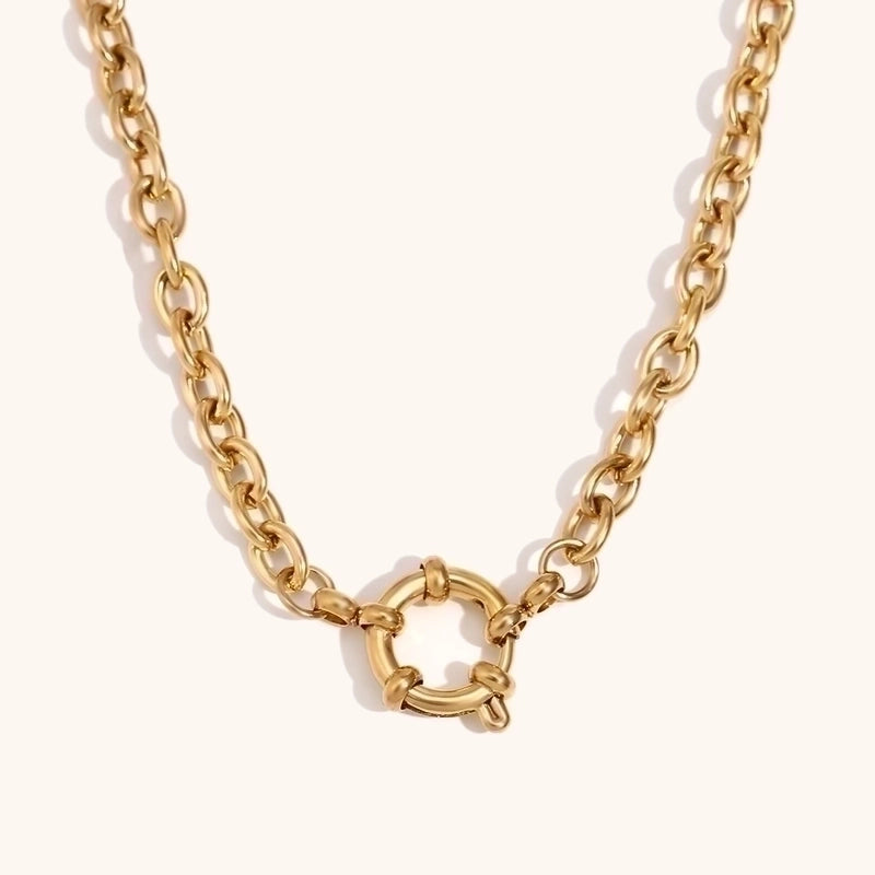 Minimalist Geometric 304 Stainless Steel 18K Gold Plated Necklace