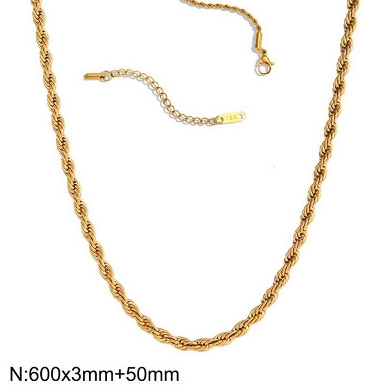 Vintage Style Geometric Solid Color Stainless Steel Titanium Steel Plating Necklace