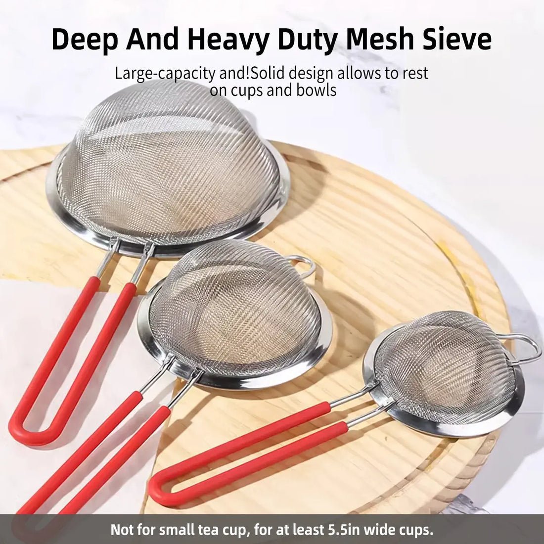 3pcs Set of Stainless Steel Strainers