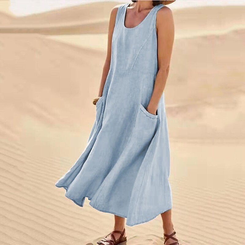 🔥 Last Day Promotion 49% OFF 🔥Women's Sleeveless Cotton Dress- Buy 2 Free Shipping