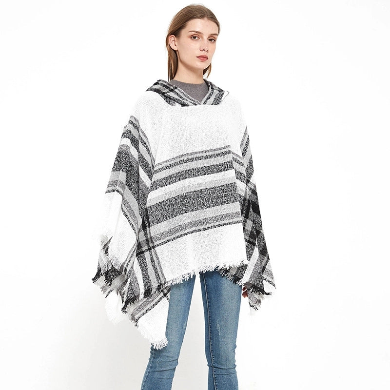 Women's Streetwear Plaid Polyester Tassel Shawl