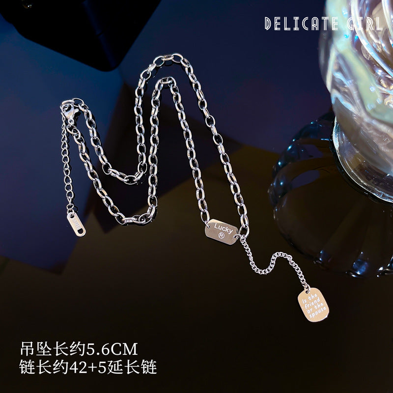 2 Pieces Cartoon Leaf Gourd Lily Of The Valley Geometric Titanium Steel Electroplating Necklaces
