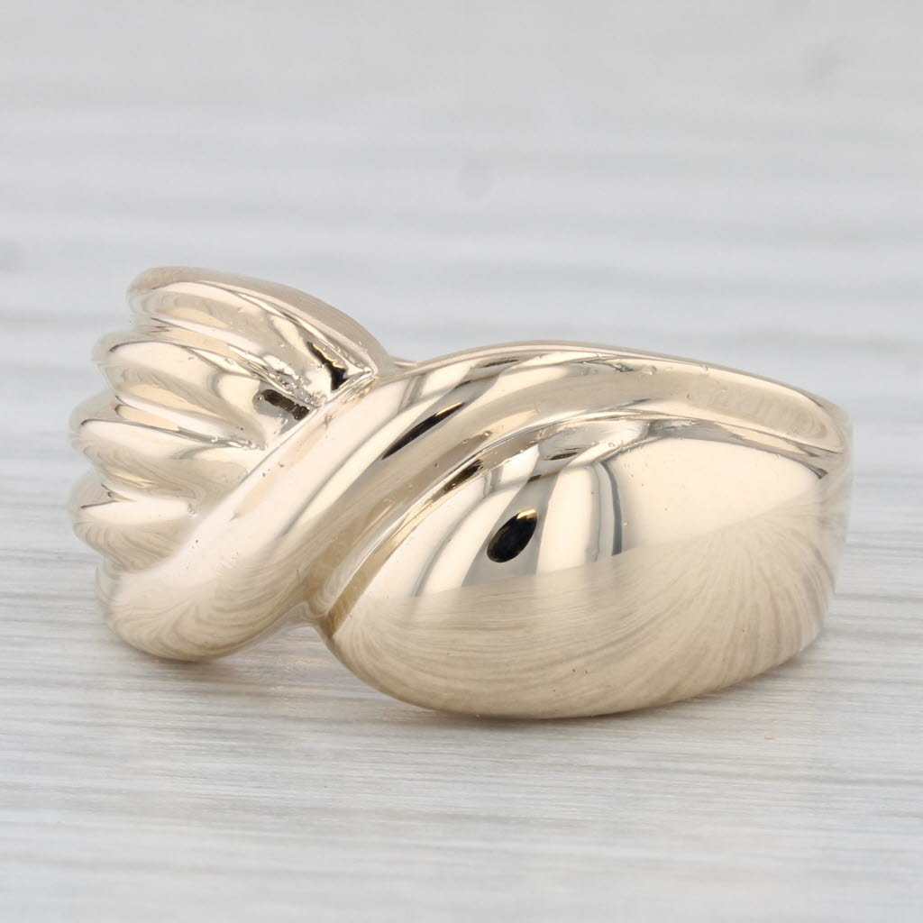 Beveled Knot Bow Ring 10k Yellow Gold Size 7 Band