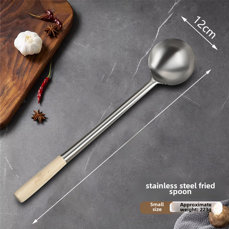 Stainless Steel Spatula Hotel Chef Special Cooking Spoon Home Cooking Spoon Long Handle Large Commercial Porridge Spoon Serving Spoon