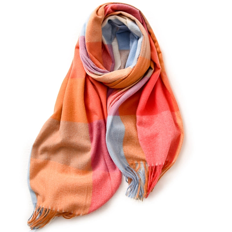 Women's Minimalist Color Block Polyester Printing Scarf