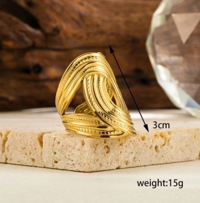 IG Style Minimalist Geometric Solid Color 304 Stainless Steel Plating Stainless Steel Rings
