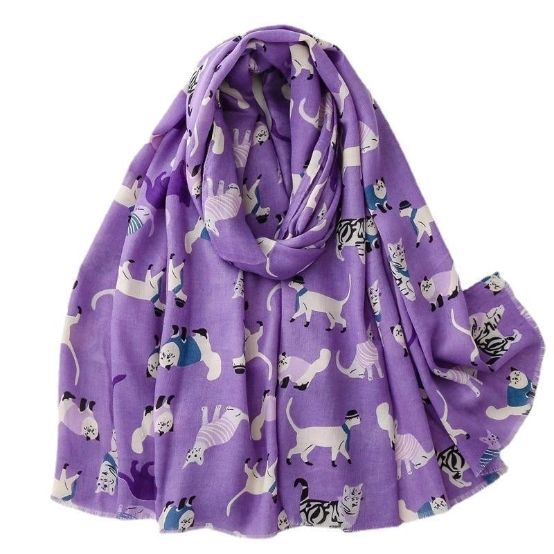 Women's Cute Animal Cotton And Linen Scarf