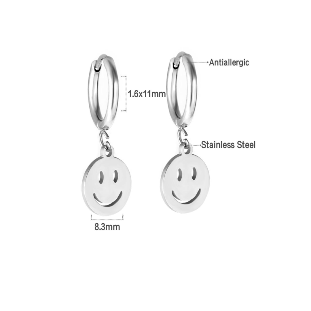 Smiley hoop - Silver