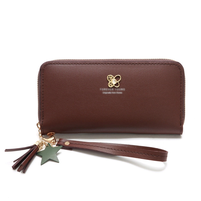 Korean Mid-length Four-leaf Zipper Multi-card Wallet