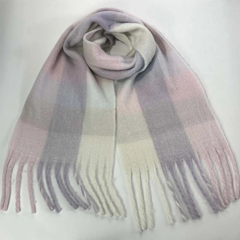Women's Vacation Minimalist Multicolor Polyester Tassel Scarf