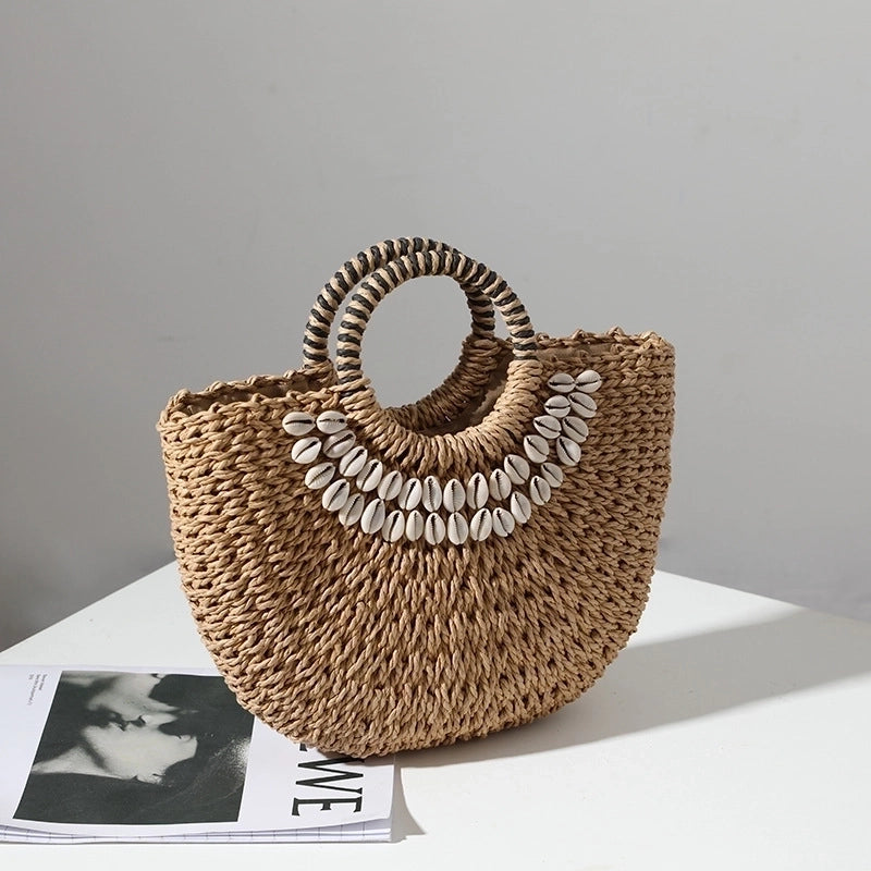 Women's All Seasons Straw Vacation Handbag