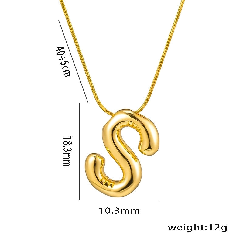 Titanium Steel Minimalist Letter Plating Pendant Necklace