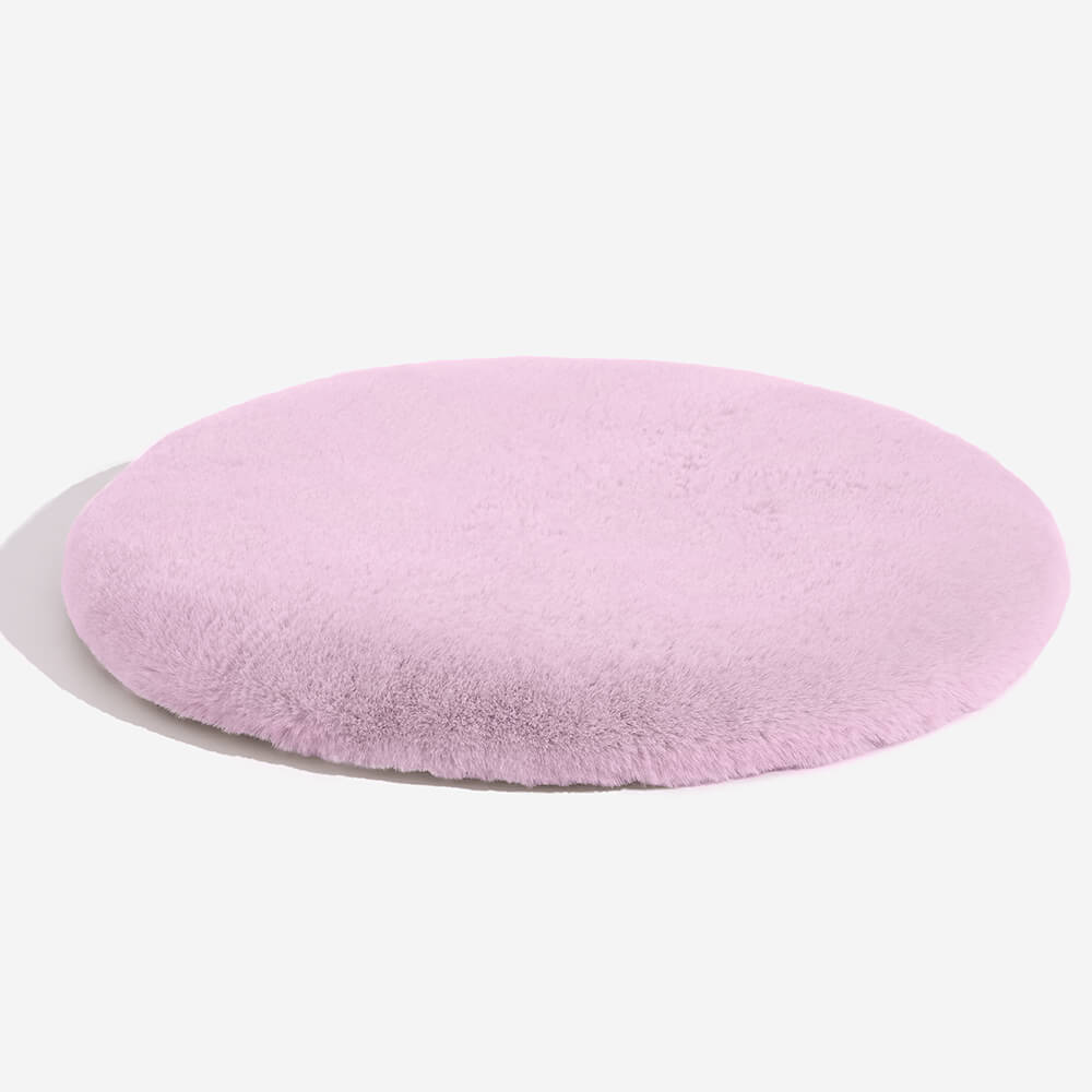 Super Soft Handmade Imitation Fur Round Fluffy Pet Fuzzy Mat