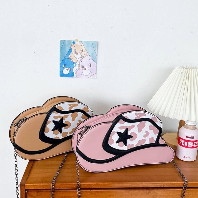 Women's Medium Polyester Cartoon Star Streetwear Oval Zipper Shoulder Bag