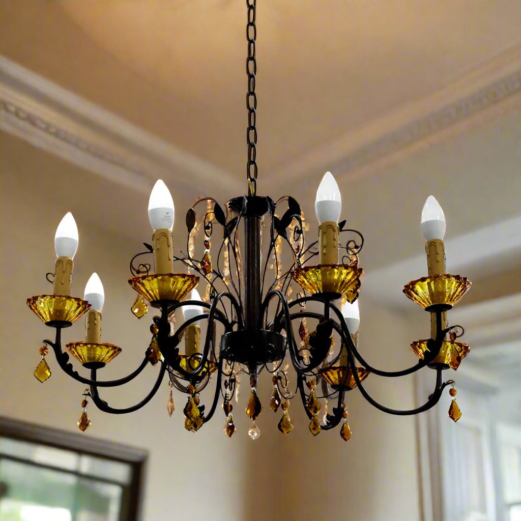 Classic Brown Crystal Chandelier